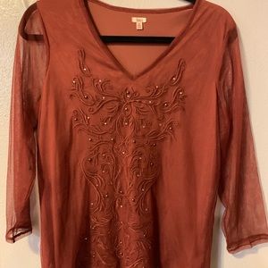 Reba western style embellished top